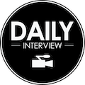 Application icon of the Daily
										  Interview iOS application. On a
										  circular black background the words
										  Daily, on the next line - Interview -
										  and at the bottom an icon of a
										  proffessional film camera.