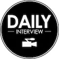 Application icon of the Daily
										  Interview iOS application. On a
										  circular black background the words
										  Daily, on the next line - Interview -
										  and at the bottom an icon of a
										  proffessional film camera.