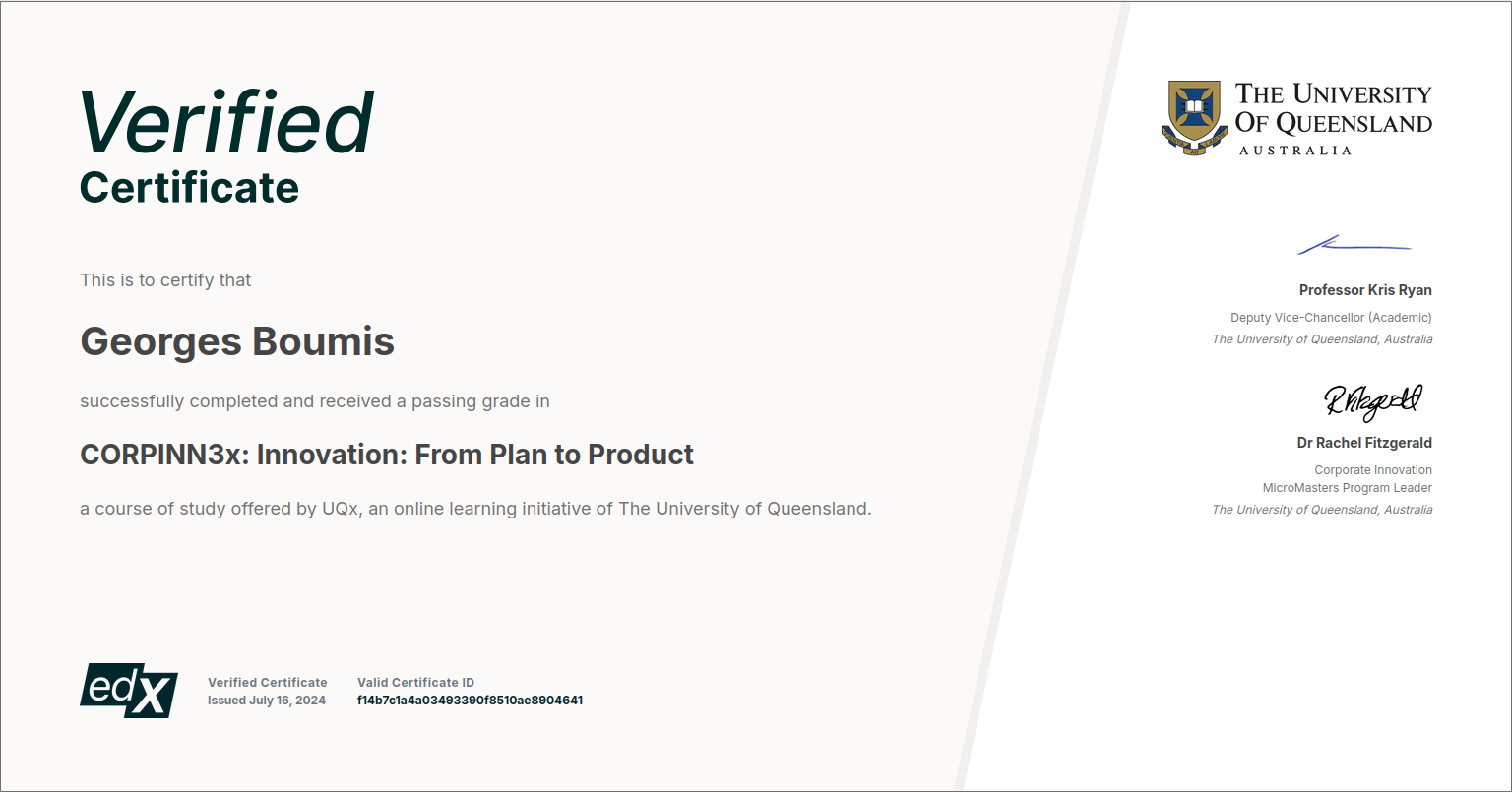 CORPINN3x: Innovation: From Plan to Product